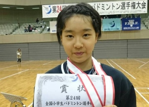 女子シングルス6年生以下準優勝　大澤陽奈選手