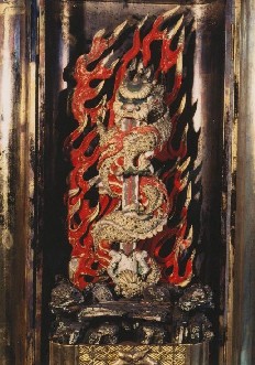 写真:木彫彩色倶利迦羅不動明王像