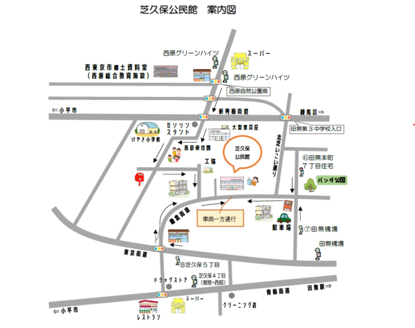 芝久保公民館周辺案内地図