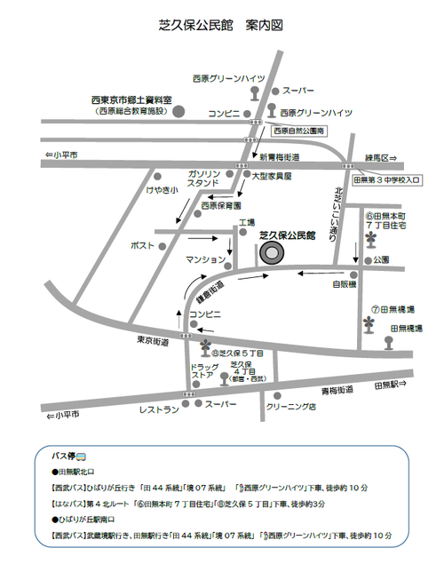 芝久保公民館案内図