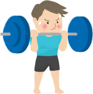 筋トレ中の男子のイラスト
