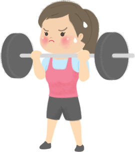 筋トレ中の女子のイラスト