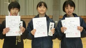 3キロメートル中学生女子入賞者の皆さん