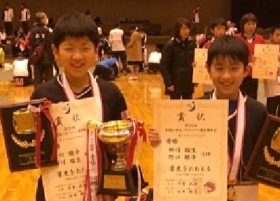 男子ダブルス5年生以下優勝　野口選手　柳川選手
