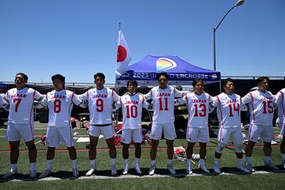 ドイツ戦の前に肩を組む日本代表の集合写真