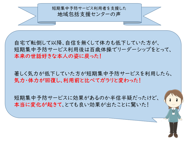 短期集中予防サービス利用者を支援した地域包括支援センターの声