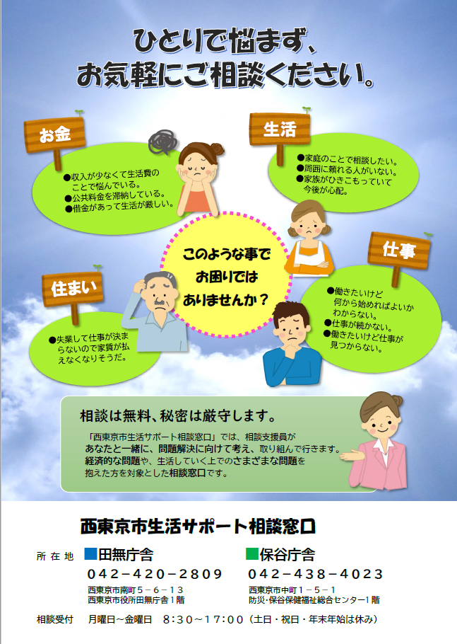 生活サポート相談窓口，画像チラシ