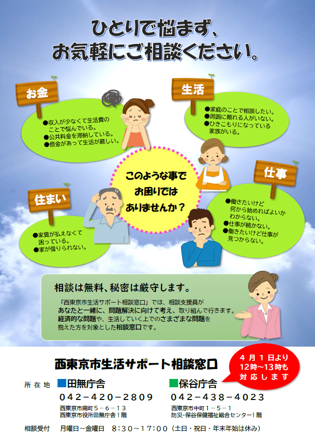 生活サポート相談窓口，画像チラシ