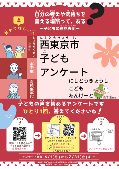 西東京市子どもアンケ―ト　ポスター