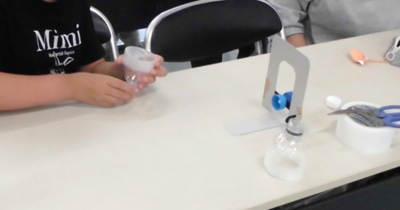 簡易水切り器作成時の様子