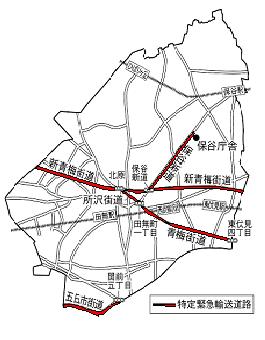 画像：西東京市内特定緊急輸送道路図