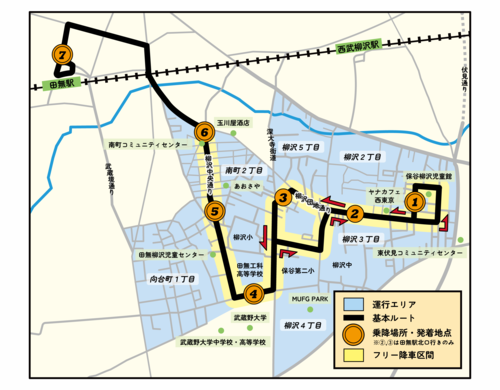実証運行ルート図の画像
