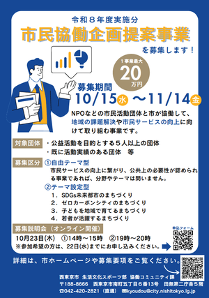 画像：市民協働企画提案事業のチラシ（表）